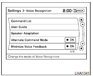 The Voice Recognition system has a function to