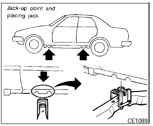 Jacking up vehicle and removing the