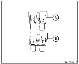 5. If the fuse is open (A) , replace it with a new