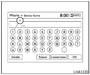 Inputting characters: