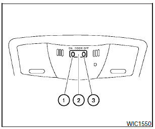 The interior light has a three-position switch and