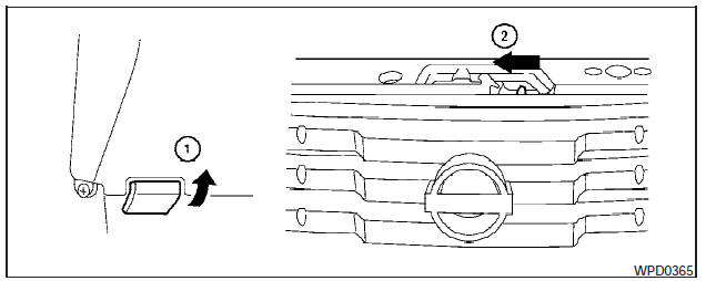 (1) Pull the hood lock release handle located