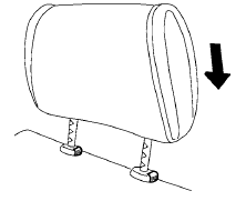 1. Align the head restraint stalks with the holes