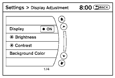 Select the “Display” key. On the screen above,