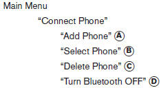 Use the Connect Phone commands to manage