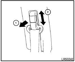 Shoulder belt height adjustment (front seats)