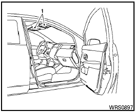 1. SRS Front Air Bag Warning Labels