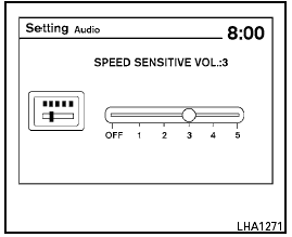 Speed Sensitive Volume (if so equipped):