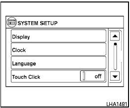 System setup