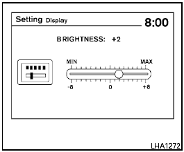 Adjusting the screen (models without Navigation System)