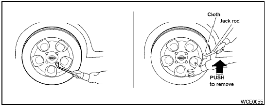 Removing bolt-on wheel cover (if so equipped)