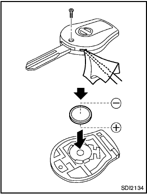 Replace the battery in the keyfob as follows: