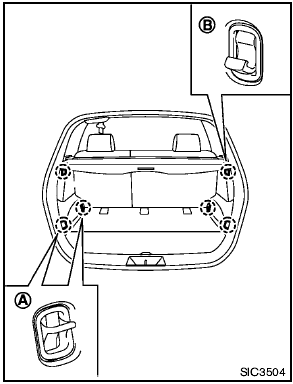 There are tie down hooks located in the cargo