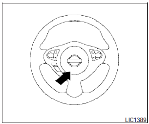 To sound the horn, push the center pad area of