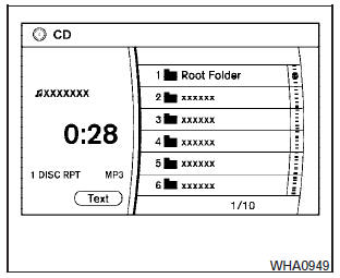 CD/MP3 display mode