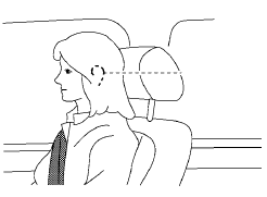 Adjust the head restraint so the center is level