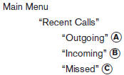 Use the Recent Calls command to access outgoing,