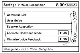 The Voice Recognition system has a function to