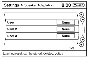 4. Select the user whose voice is to be memorized