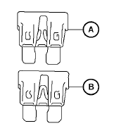 5. If the fuse is open A , replace it with a new