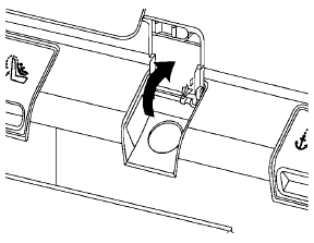 Remove the top tether anchor cover or key cylinder