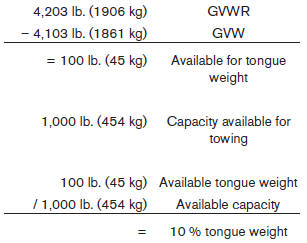 The available towing capacity may be less than